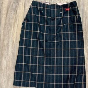 Miss Sixty Black and Tan Plaid Pencil Skirt